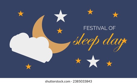 Vector illustration on the theme of Festival of Sleep day observed each year during January.banner, Holiday, poster, card and background design.
