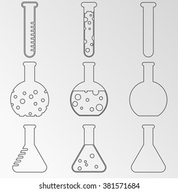 Vector illustration on the theme flask, chemistry