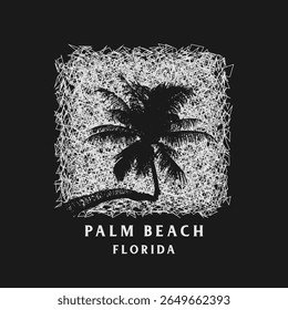 Vector illustration on the theme of Florida, Palm Beach. Sport typography, t-shirt graphics, print, poster, banner, flyer, postcard