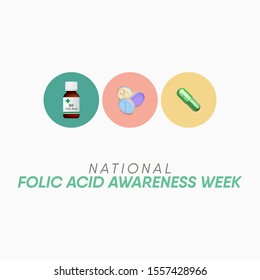 Vector illustration on the theme of Folic Acid awareness week in January.