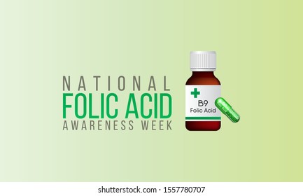Vector illustration on the theme of Folic Acid awareness week in January.