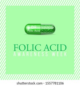 Vector illustration on the theme of Folic Acid awareness week in January.