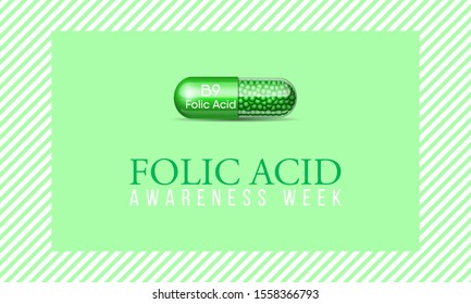 Vector illustration on the theme of Folic Acid awareness week in January.