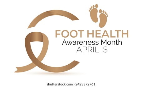 Vector illustration on the theme of Foot health awareness month observed each year during April banner, Holiday, poster, card and background design.