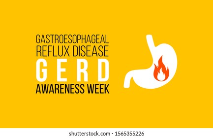 Vector Illustration On The Theme Of Gastroesophaegal Reflux Disease Or GERD Awareness Week In November.