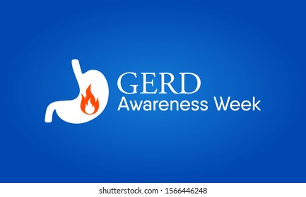 Vector Illustration On The Theme Of Gastroesophaegal Reflux Disease Or GERD Awareness Week In November.