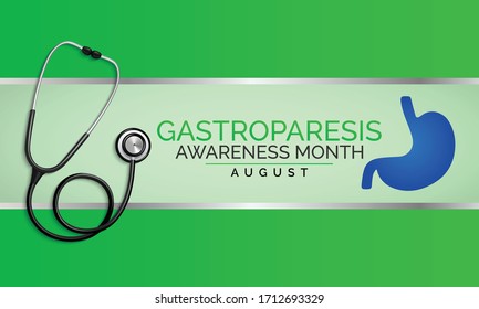 Vector illustration on the theme of Gastroparesis awareness month observed each year during August.