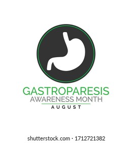 Vektorillustration Illustration zum Thema Gastroparesis-Bewusstseinsmonat, beobachtet jedes Jahr im August.