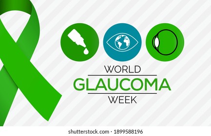 Vector illustration on the theme of Glaucoma awareness week observed each year in March, Glaucoma is a common eye condition where the optic nerve, which connects the eye to the brain, becomes damaged.