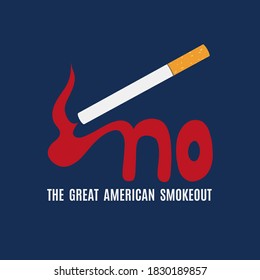 Vector illustration on the theme of The Great American Smokeout on November 19. Decorated with a cigarette.