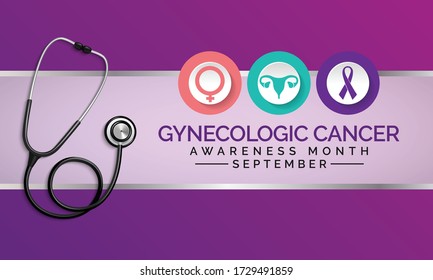 Ilustración vectorial sobre el tema del mes de sensibilización sobre el cáncer ginecológico que se observa cada año durante el mes de septiembre.