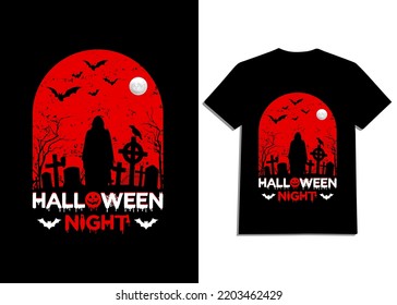 Ilustración vectorial sobre el tema de la camiseta de Halloween. Borde de fondo. Tipografía, gráficos de camisetas.