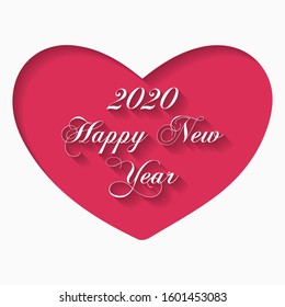 Vector illustration on the theme of Happy new year 2020.