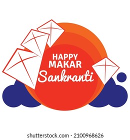 Vector Illustration on the theme Happy Makar Sankranti on white background