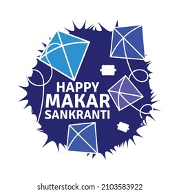 Ilustración vectorial sobre el tema Feliz Makar Sankranti sobre fondo blanco