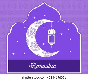 Vector illustration on the theme of a happy Ramadan Mubarak.