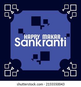 Ilustración vectorial sobre el tema Feliz Makar Sankranti sobre fondo morado