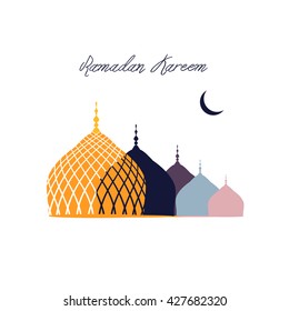 Vector illustration on the theme of a happy Ramadan Mubarak,