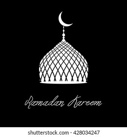 Vector illustration on the theme of a happy Ramadan Mubarak,