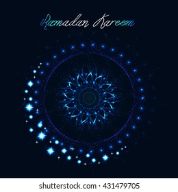 Vector illustration on the theme of a happy Ramadan Mubarak,