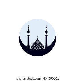 Vector illustration on the theme of a happy Ramadan Mubarak, Eid Mubarak, Iftar party, Fitr. Icon mosque