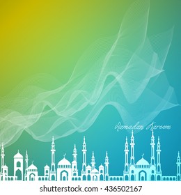 Vector illustration on the theme of a happy Ramadan Mubarak,