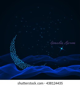 Vector illustration on the theme of a happy Ramadan Mubarak,