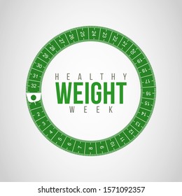 Vector illustration on the theme of Healthy weight week in January