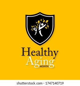 Vector Illustration On The Theme Of Healthy Aging Month Observed Each Year During September.