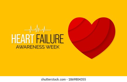 Vector Illustration On The Theme Of Heart Failure Awareness Week Observed Each Year During February.