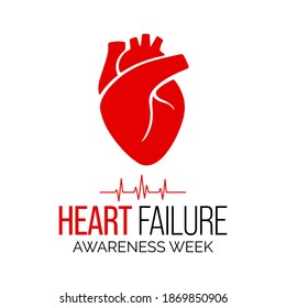 Vector illustration on the theme of Heart Failure awareness week observed each year during February.