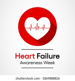 Vector Illustration On The Theme Of Heart Failure Awareness Week Observed Each Year During February.