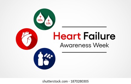 Vector Illustration On The Theme Of Heart Failure Awareness Week Observed Each Year During February.