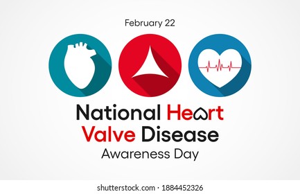 Vector illustration on the theme of Heart Valve disease awareness day observed each year on February 22nd.