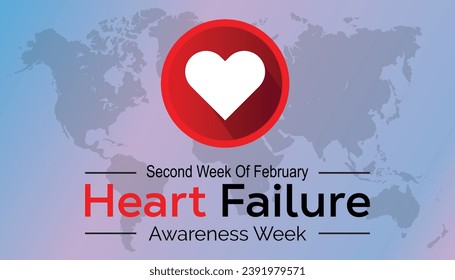 Vector illustration on the theme of Heart Failure awareness week observed each year during February.banner, Holiday, poster, card and background design.