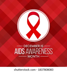 Vector illustration on the theme of HIV AIDS awareness month observed each year during December.