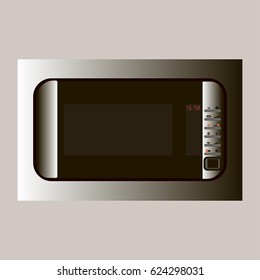 vector illustration on the theme of home microwave