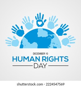  Vector illustration on the theme of  Human Rights day observed each year during December. observed each year during December banner, Holiday, poster, card and background design.