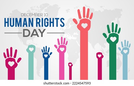  Vector illustration on the theme of  Human Rights day observed each year during December. observed each year during December banner, Holiday, poster, card and background design.