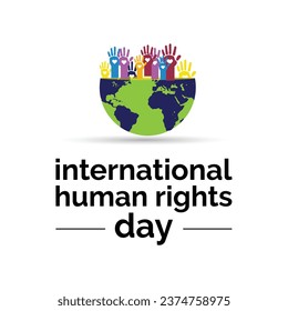 Vector illustration on the theme of Human Rights day observed each year during December. observed each year during December banner, Holiday, poster, card and background design.