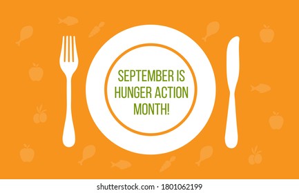 Vector illustration on the theme of Hunger action month observed each year during September.