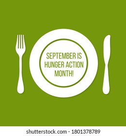 Vector illustration on the theme of Hunger action month observed each year during September.