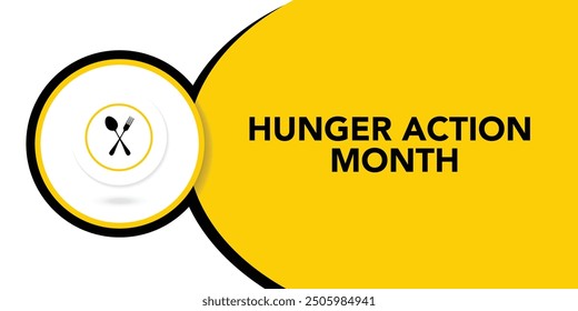 Vector illustration on the theme of Hunger action month observed each year during September. Hunger Action Month. plate, fork and spoon. Great for cards, banners, posters, social media and more