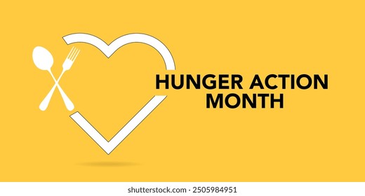 Vector illustration on the theme of Hunger action month observed each year during September. Hunger Action Month. plate, fork and spoon. Great for cards, banners, posters, social media and more