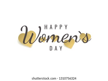 Vector illustration on the theme International women`s day. Typographic lettering Happy Women`s Day on a white background.
