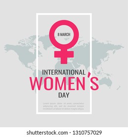 Vector illustration on the theme International women`s day. Woman sign. For a poster or banner and greeting card. 
