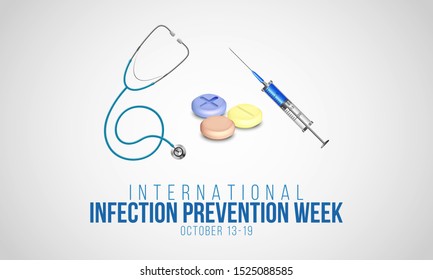 Vector Illustration On The Theme Of International Infection Prevention Week, From October 13 To 19.