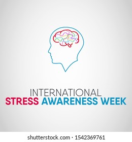 Vector illustration on the theme of International Stress Awareness week in November.