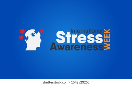 Vector Illustration On The Theme Of International Stress Awareness Week In November.