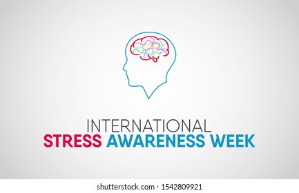 Vector Illustration On The Theme Of International Stress Awareness Week In November.